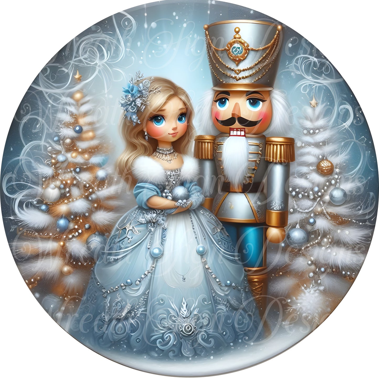 nutcracker ballerina round metal wreath sign, Christmas Nutcracker holiday  sign, Christmas wreath sign,