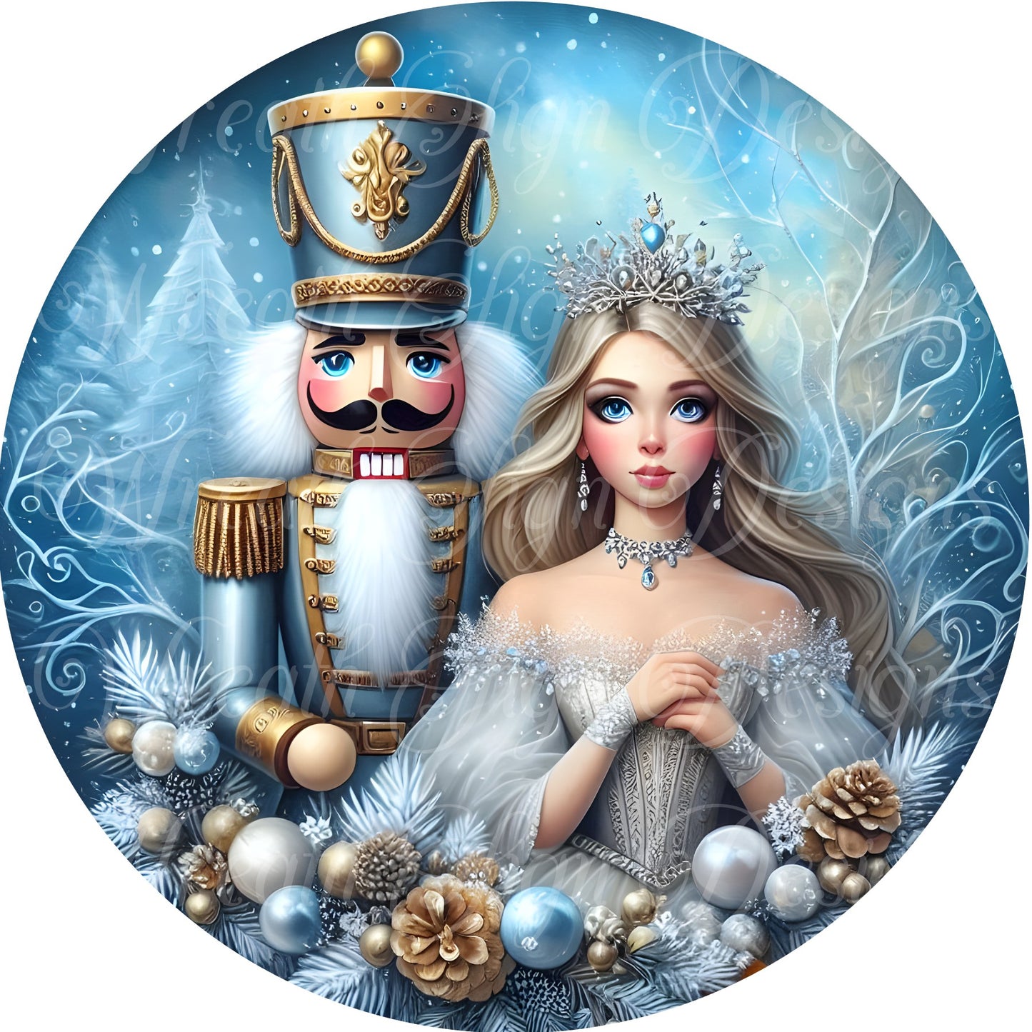 nutcracker ballerina round metal wreath sign, Christmas Nutcracker holiday  sign, Christmas wreath sign,