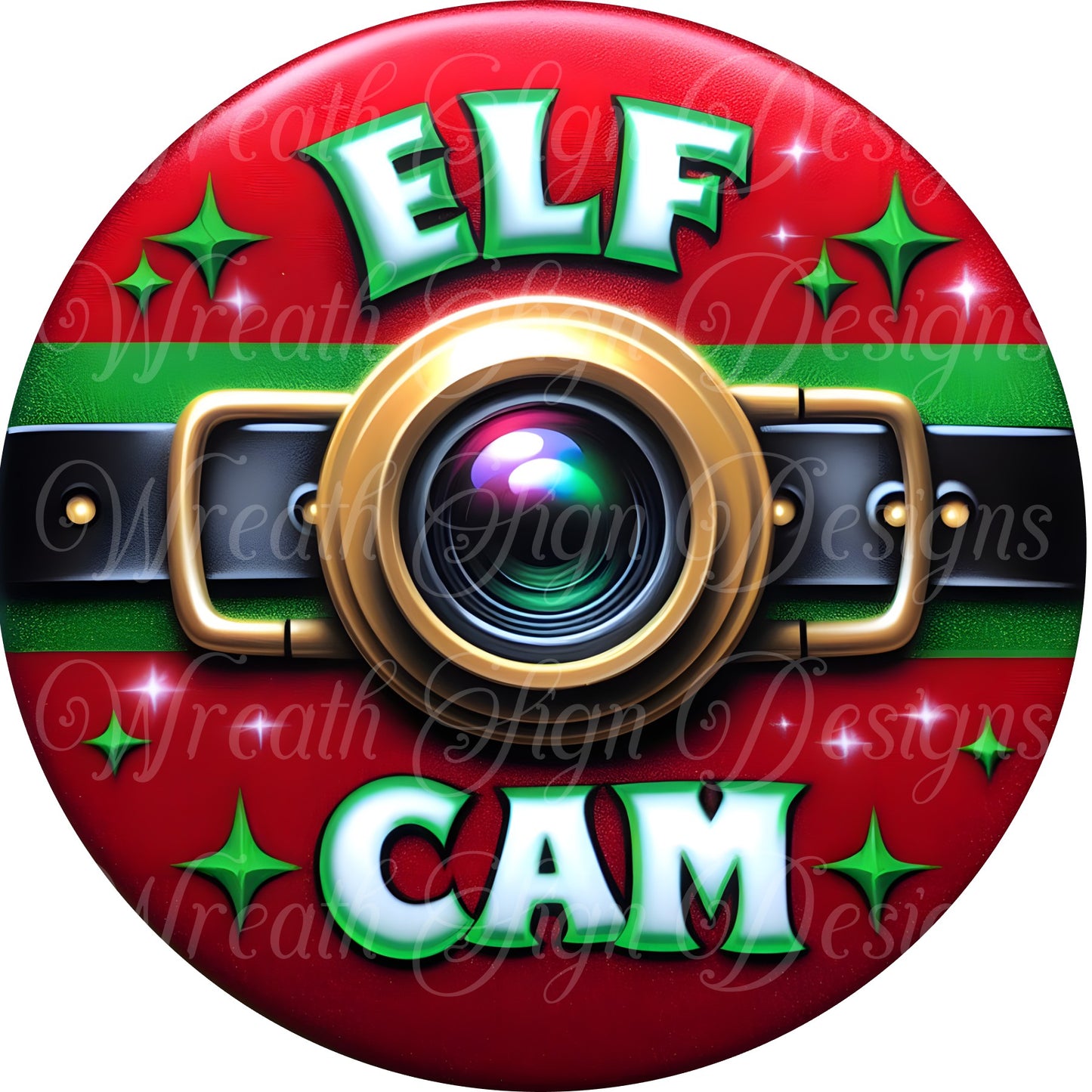 elf Cam Christmas Serveillance wreath sign, elf spy cam, Naughty or nice wreath sign, wreath center wreath attachment