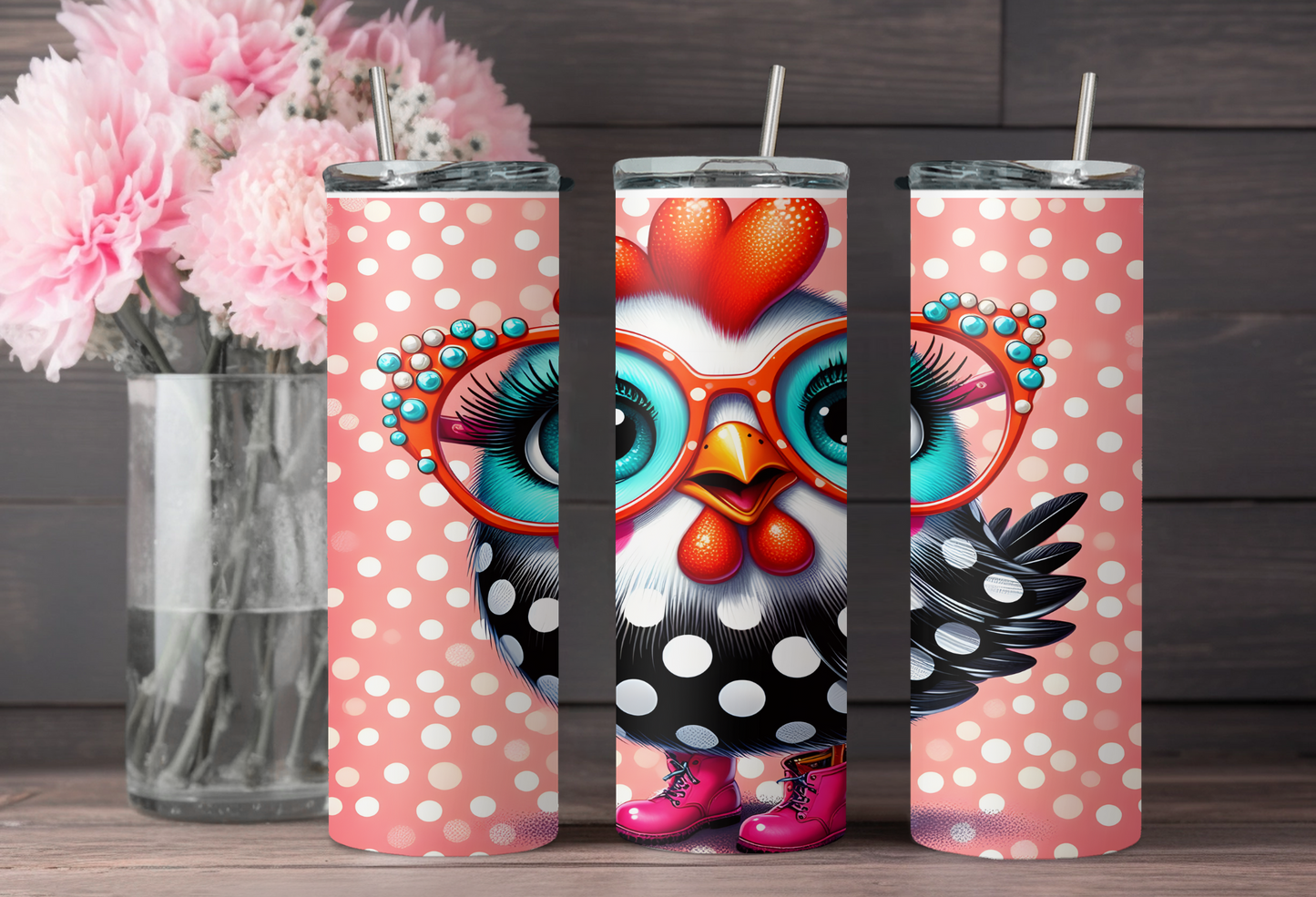Funky chicken 20 ounce tumbler