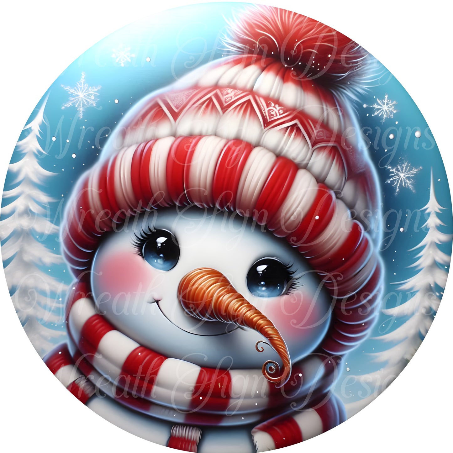 Peppermint, Candy Cane Snowman, Winter, Christmas, Candy Cane snowman wreath center, Wreath attachment, Wreath sign, Sublimation wreath sign