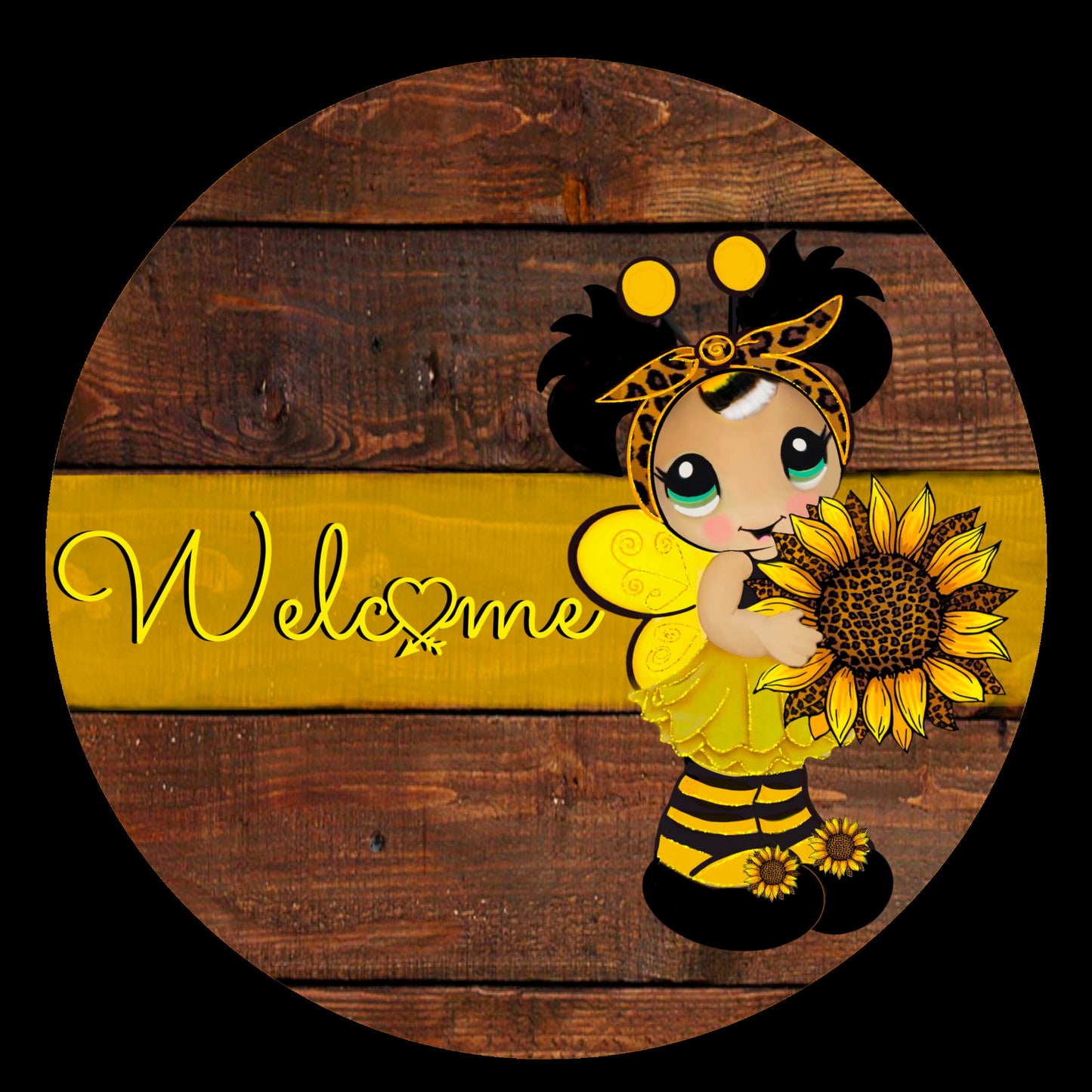 welcome door sign, welcome summertime, bumble bee, bee summer Wreath Center, Wreath Attachment  Metal Sign Tiered tray sign