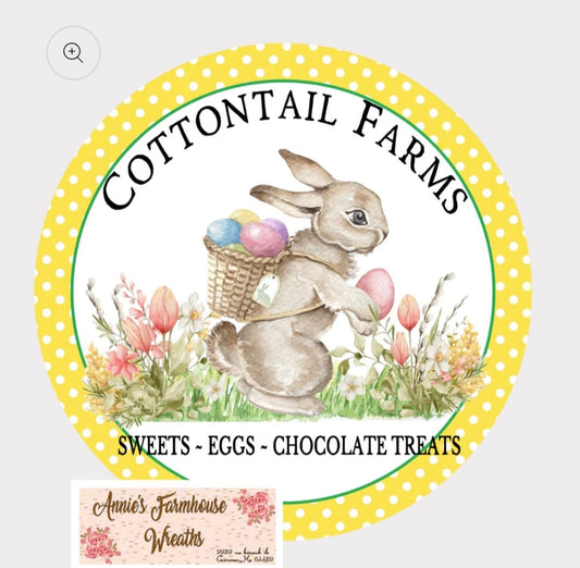 Easter rabbit metal wreath sign, easter bunny spring Round sign, Wreath attachment, Wreath center, easter tiered tray sign