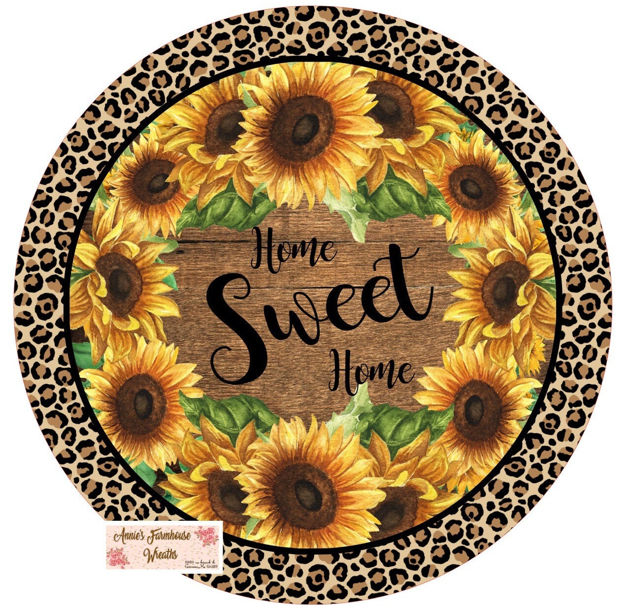 welcome sign, Home sweet home. Cheetah print, sunflower sign, fall Wreath Center, Wreath Attachment  Metal Sign Tiered tray sign