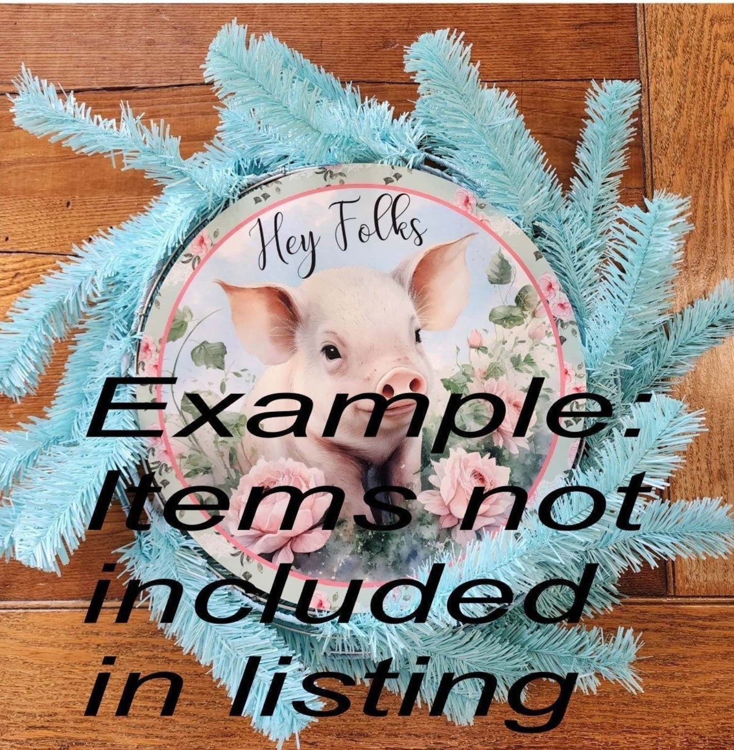 Tropical Flamingo hello sign, Wreath Sign, Wreath Center, Wreath Attachment,  Metal Sign, Tropical sign