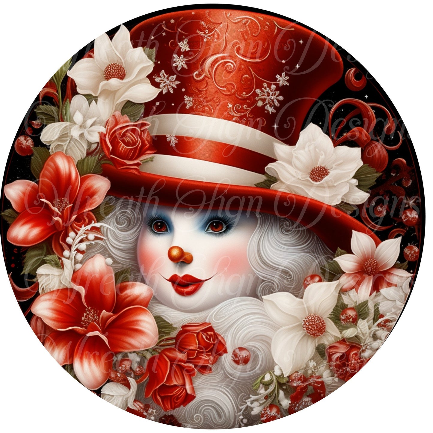 Peppermint Snow Queen, Winter, Christmas, Candy Cane snowman wreath center, Wreath attachment, Wreath sign, Sublimation wreath sign