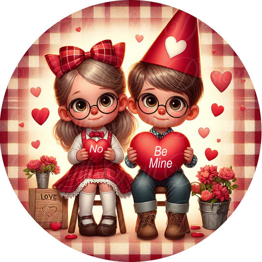 Retro look 1950s children in love, Valentines Day wreath sign. roses, Hearts,  Wreath center, attachment, Plaque,