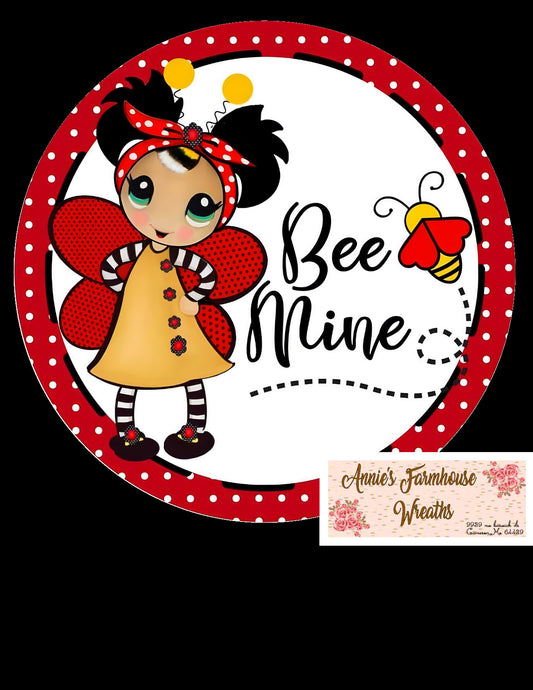Valentine bumble bee round metal sign, love rose wreath sign, wreath center, wreath attachment, hearts, Valentine&#39;s Day, Wreath sign