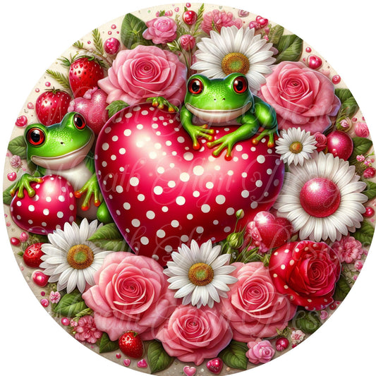 Valentine&#39;s Day frogs wreath sign, Hearts roses, Wreath attachment, wreath center, Plaque, Farmhouse Valentine