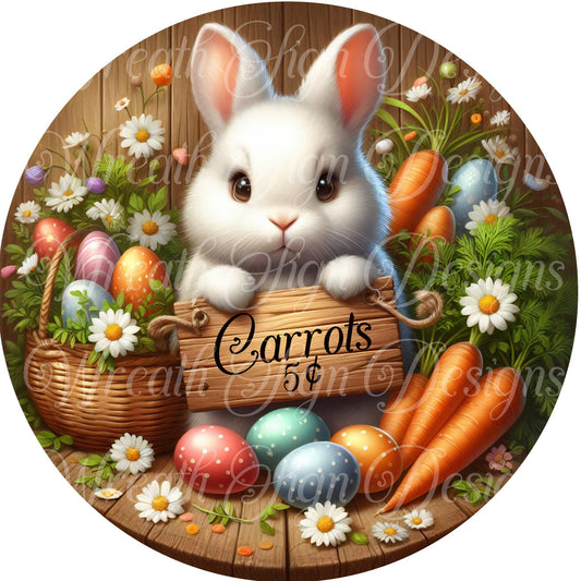 Carrots 5 cents Easter metal wreath sign, Round sign, Wreath attachment, Wreath center,plaque