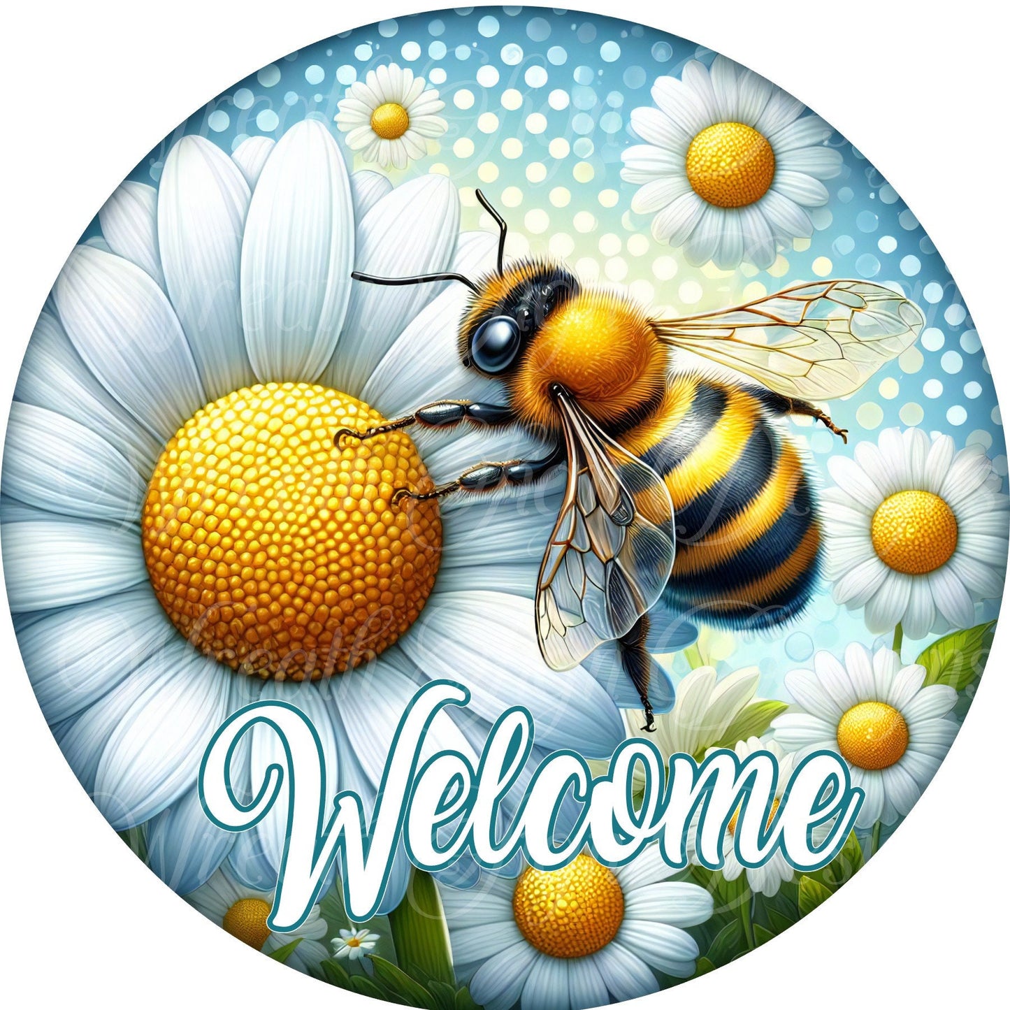 Welcome door sign, Bumble bee, bee sign, welcome to the hive metal wreath sign, Round sign,  attachment Wreath center, tiered tray sign