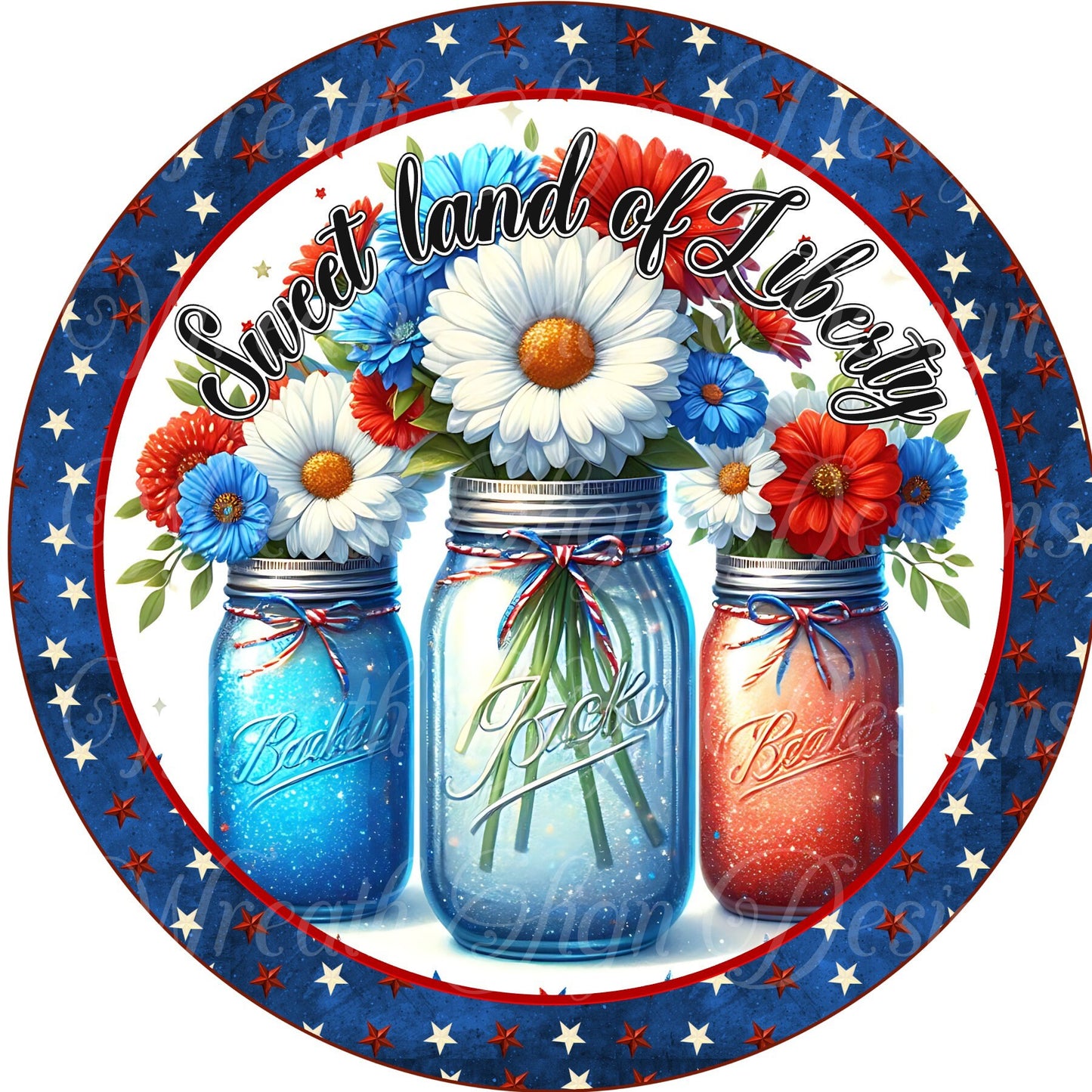 sweet land of liberty, freedom. 4th of july. patriotic metal sign  Round sign, Wreath attachment, Wreath center, easter tiered tray sign